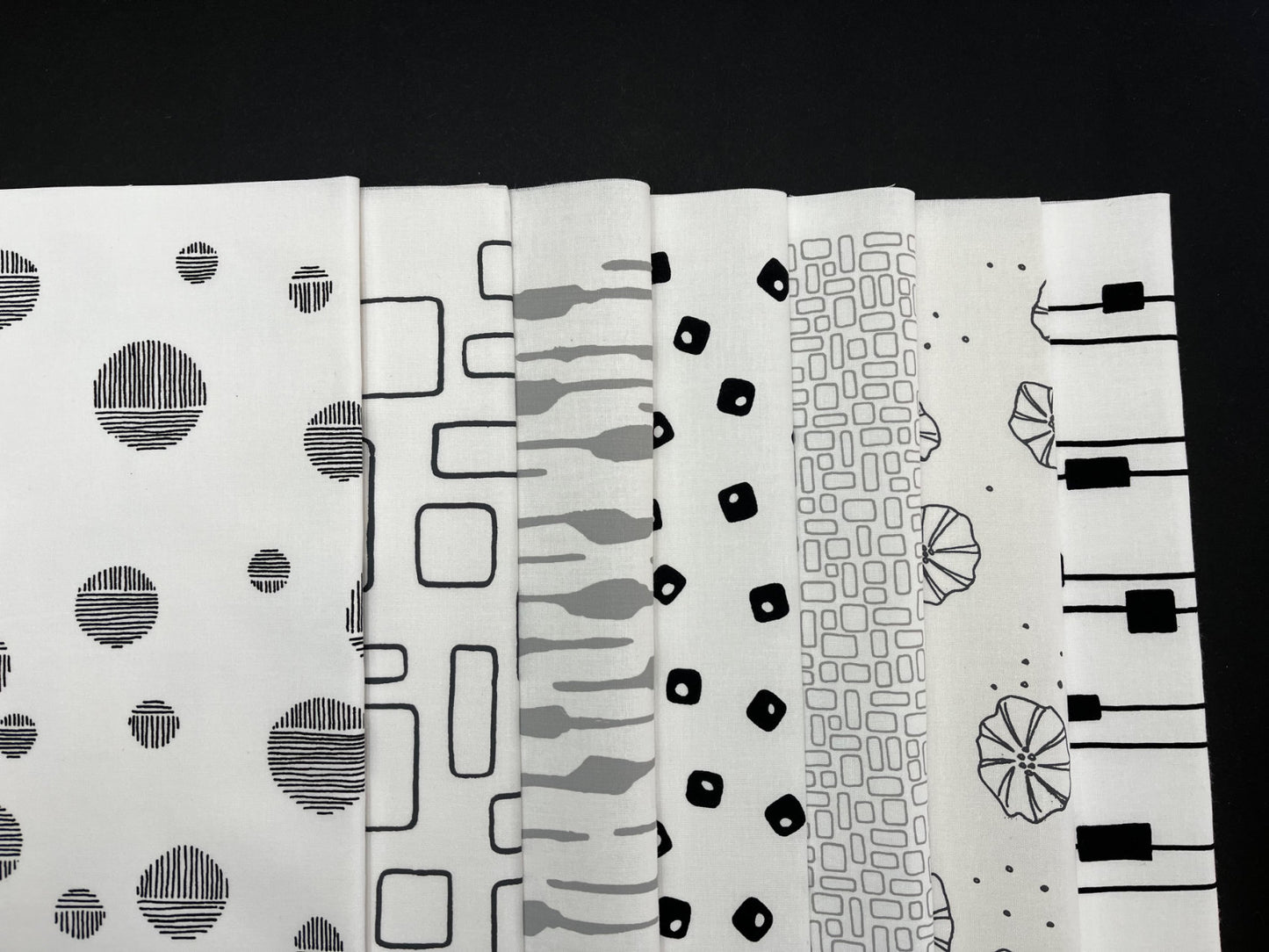 Pod Quilt Bundle of Cotton Fabric, Black - Grey