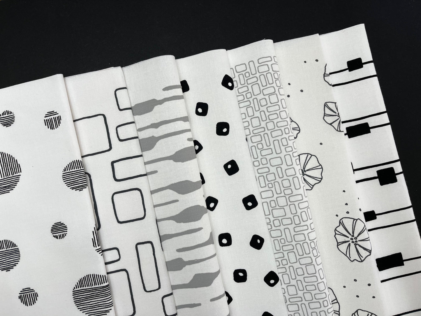 Pod Quilt Bundle of Cotton Fabric, Black - Grey