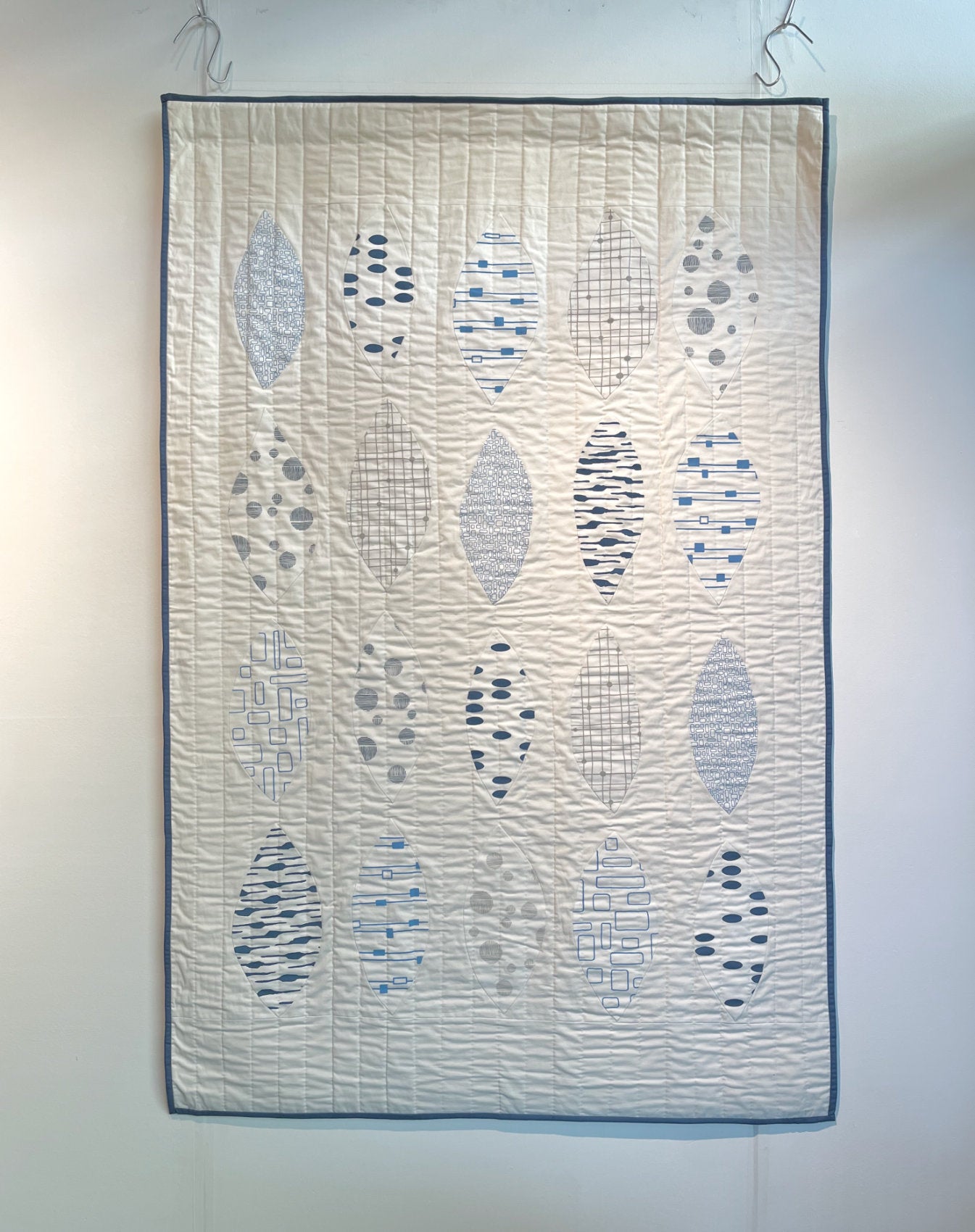Pod Quilt Bundle of Cotton Fabric, Blue - Grey