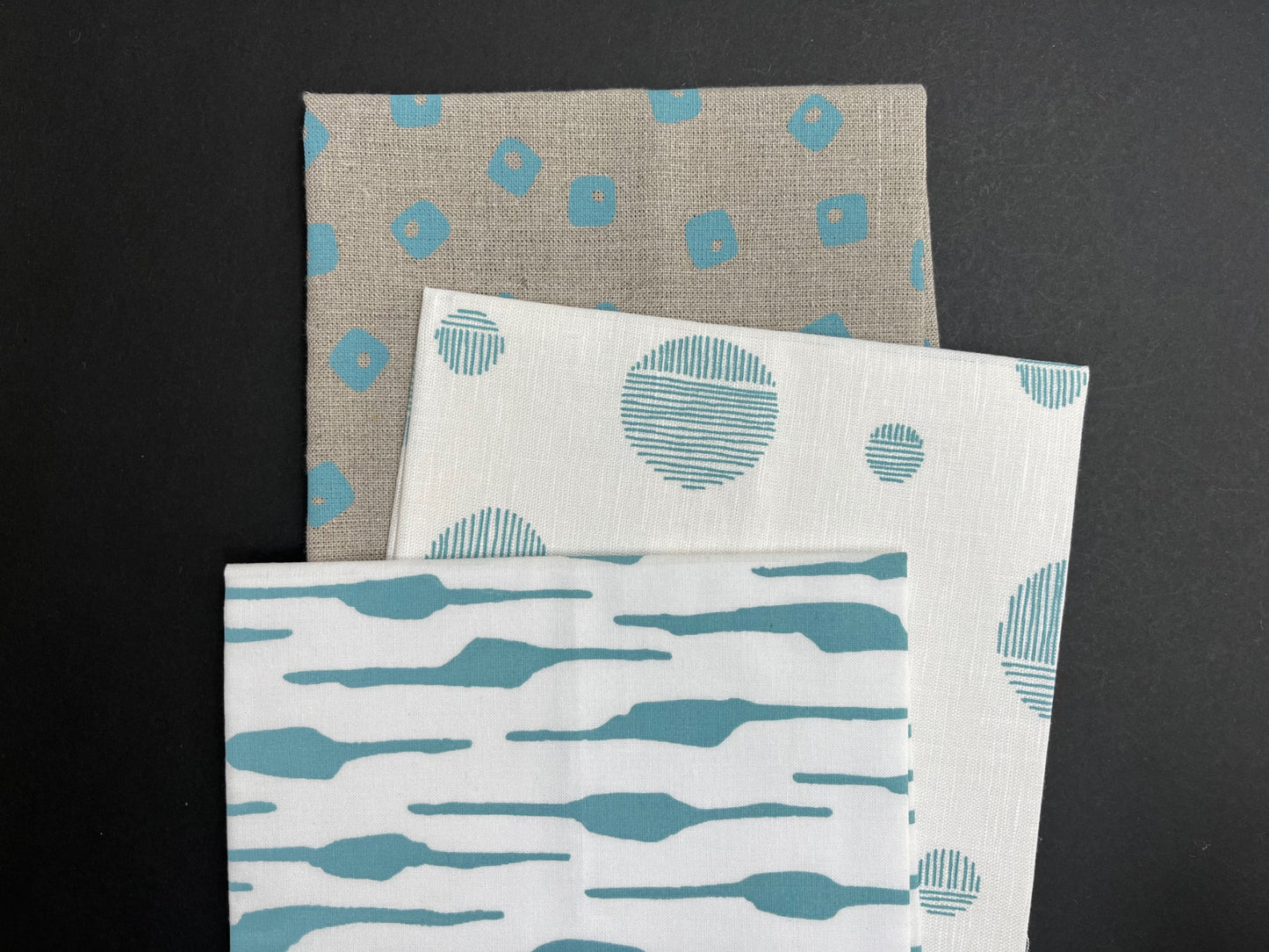 Bundle of 3 fabrics, Duck Egg Blue