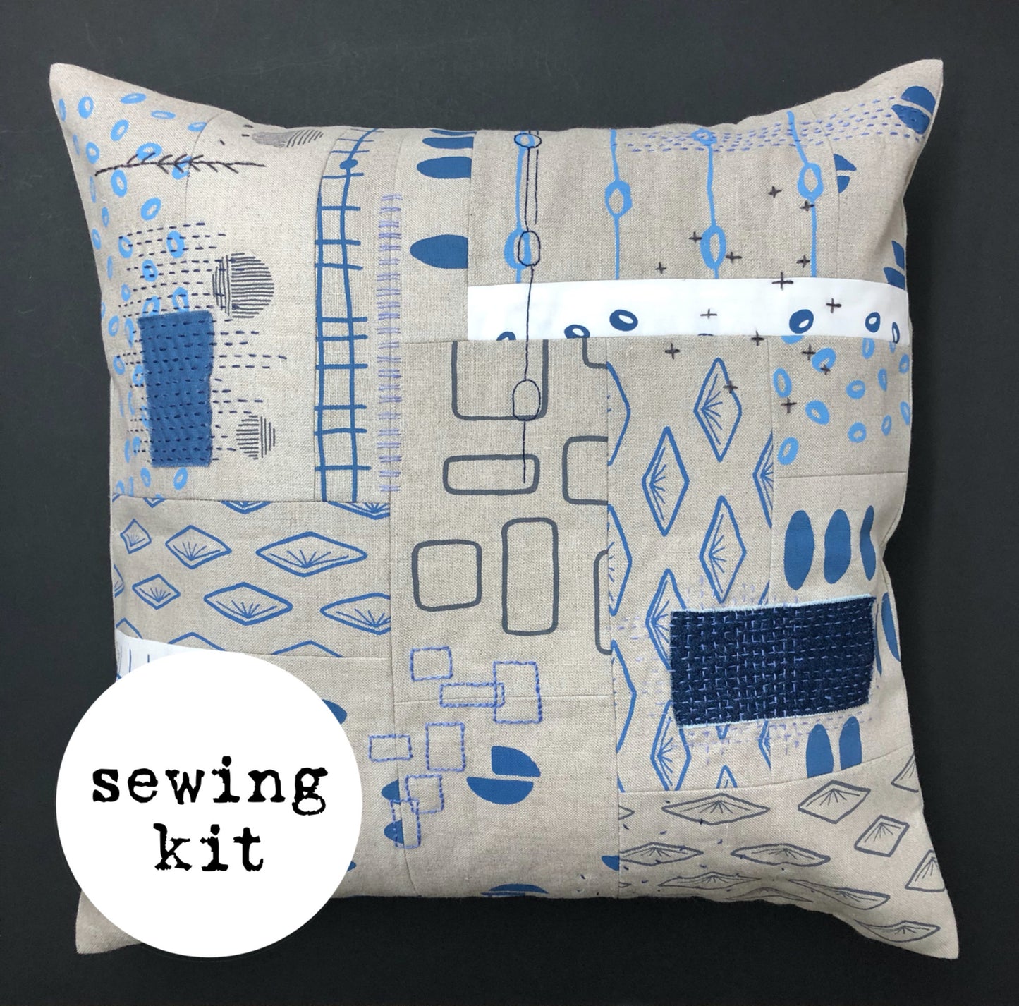 Slow Stitching Linen Cushion Kit
