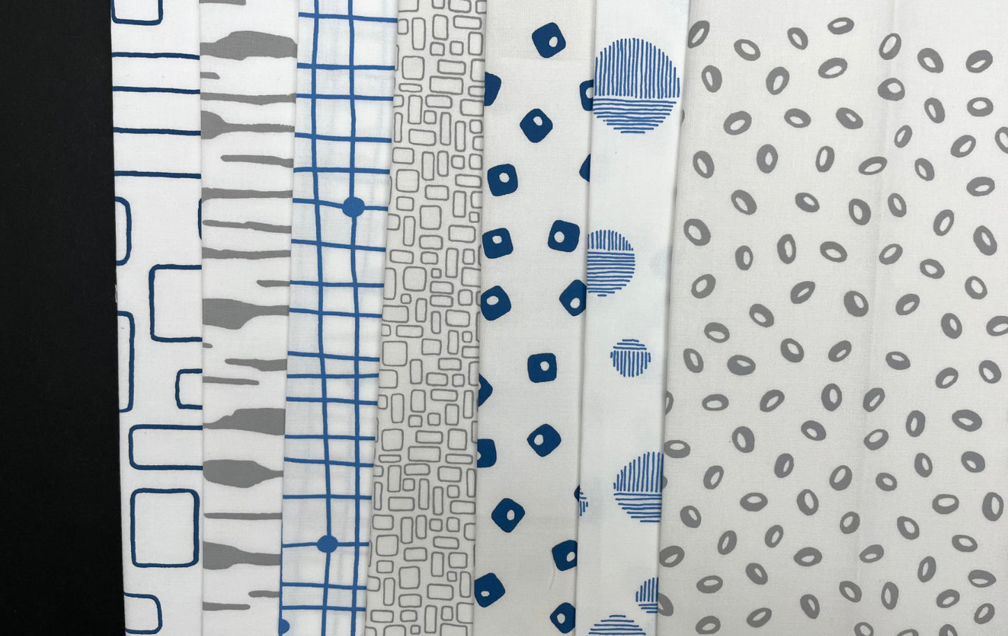 Pod Quilt Bundle of Cotton Fabric, Blue - Grey