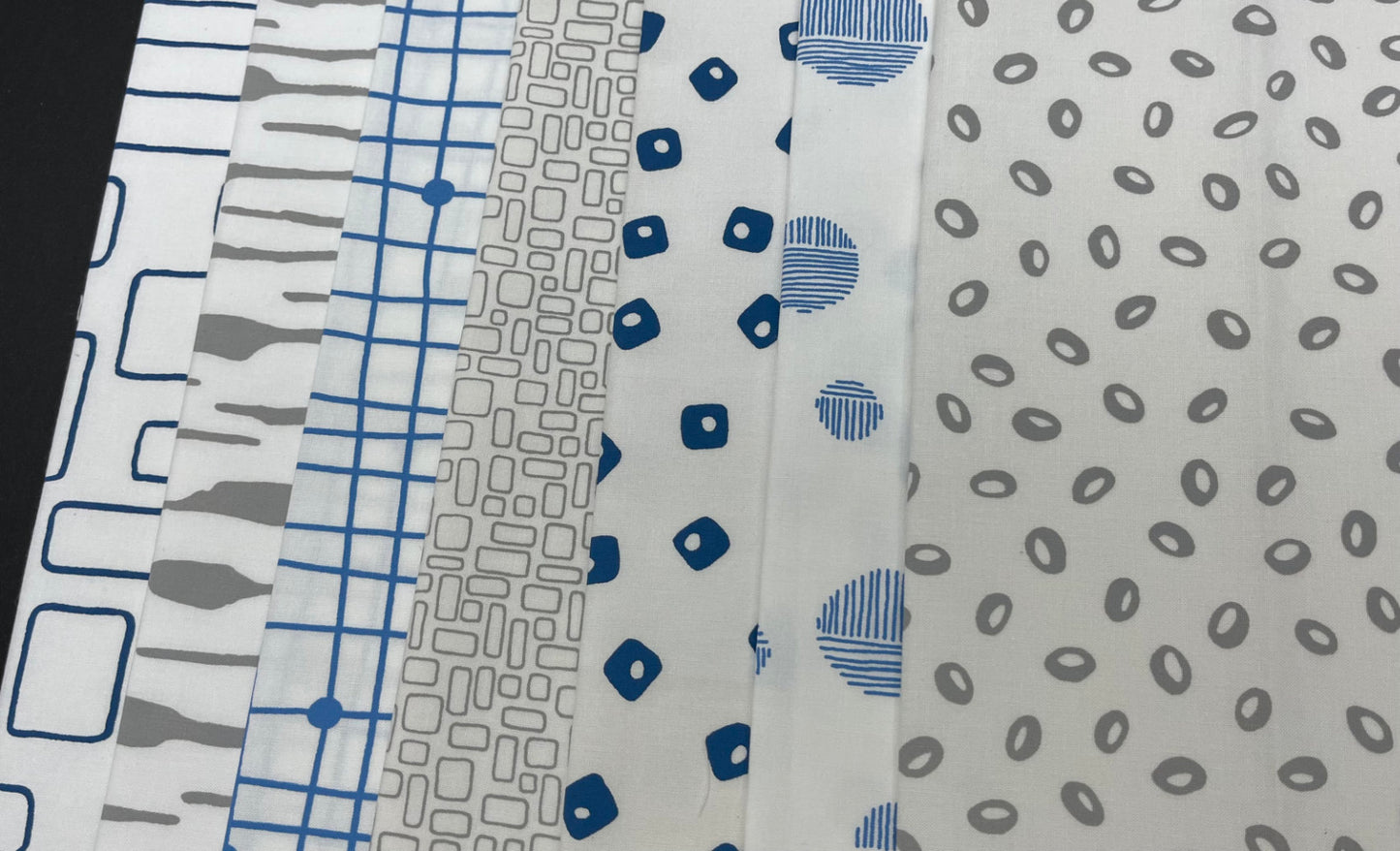 Pod Quilt Bundle of Cotton Fabric, Blue - Grey