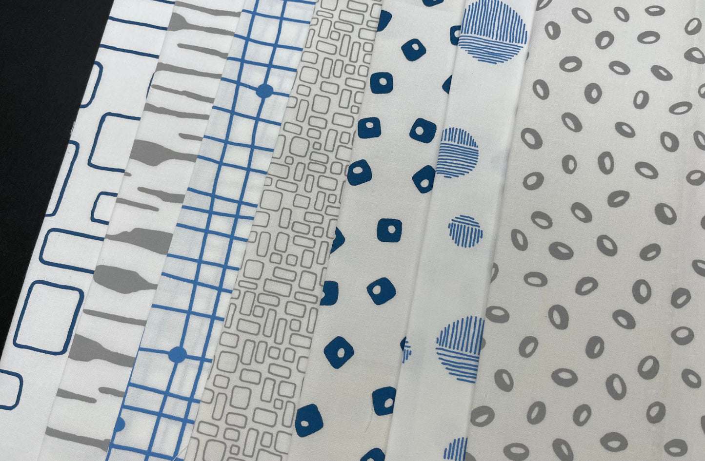 Pod Quilt Bundle of Cotton Fabric, Blue - Grey