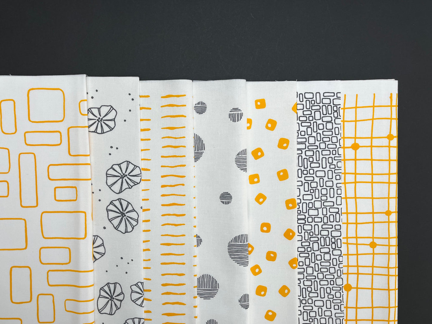 Pod Quilt Bundle of Cotton Fabric, Yellow - Grey