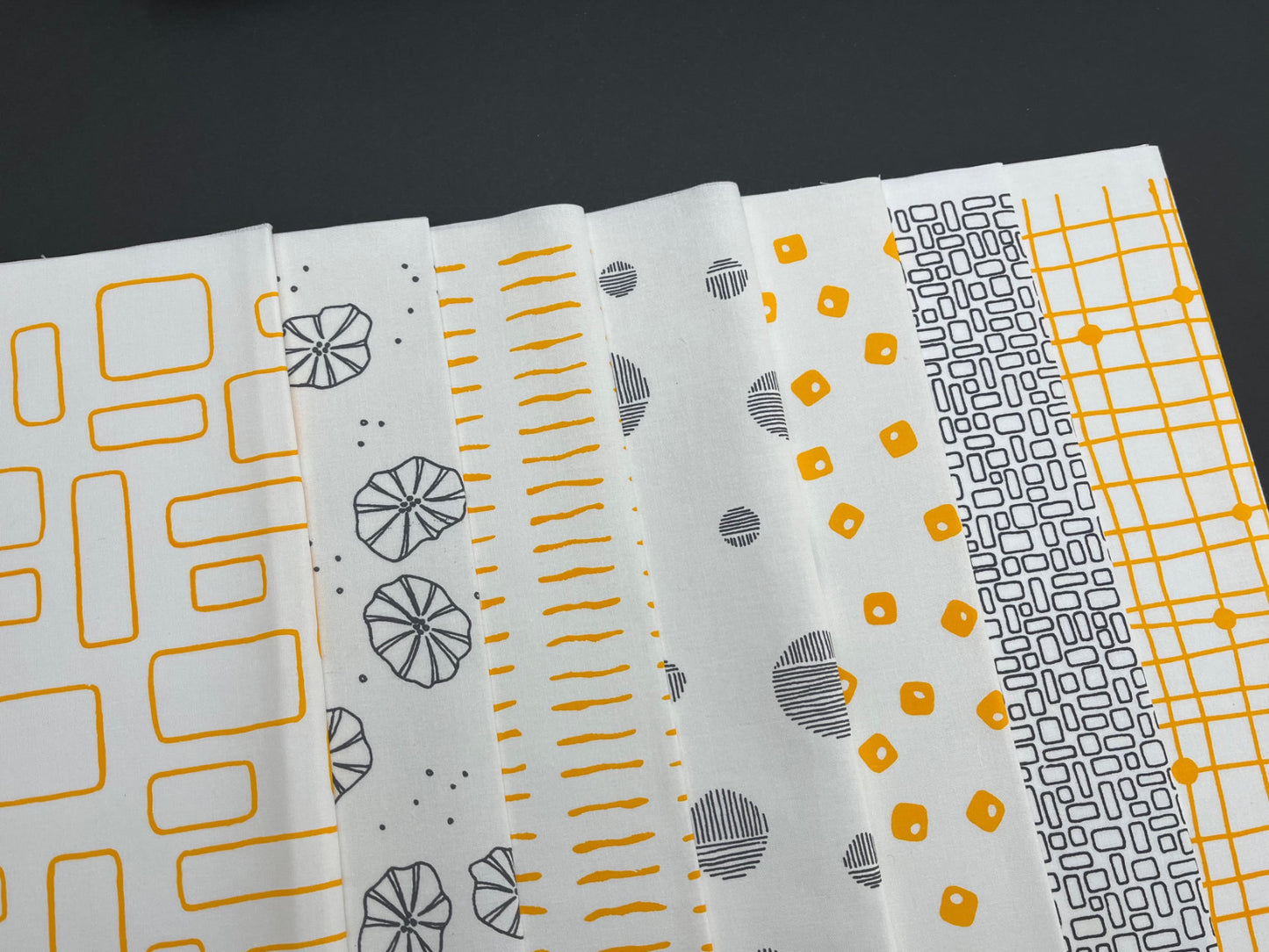 Pod Quilt Bundle of Cotton Fabric, Yellow - Grey