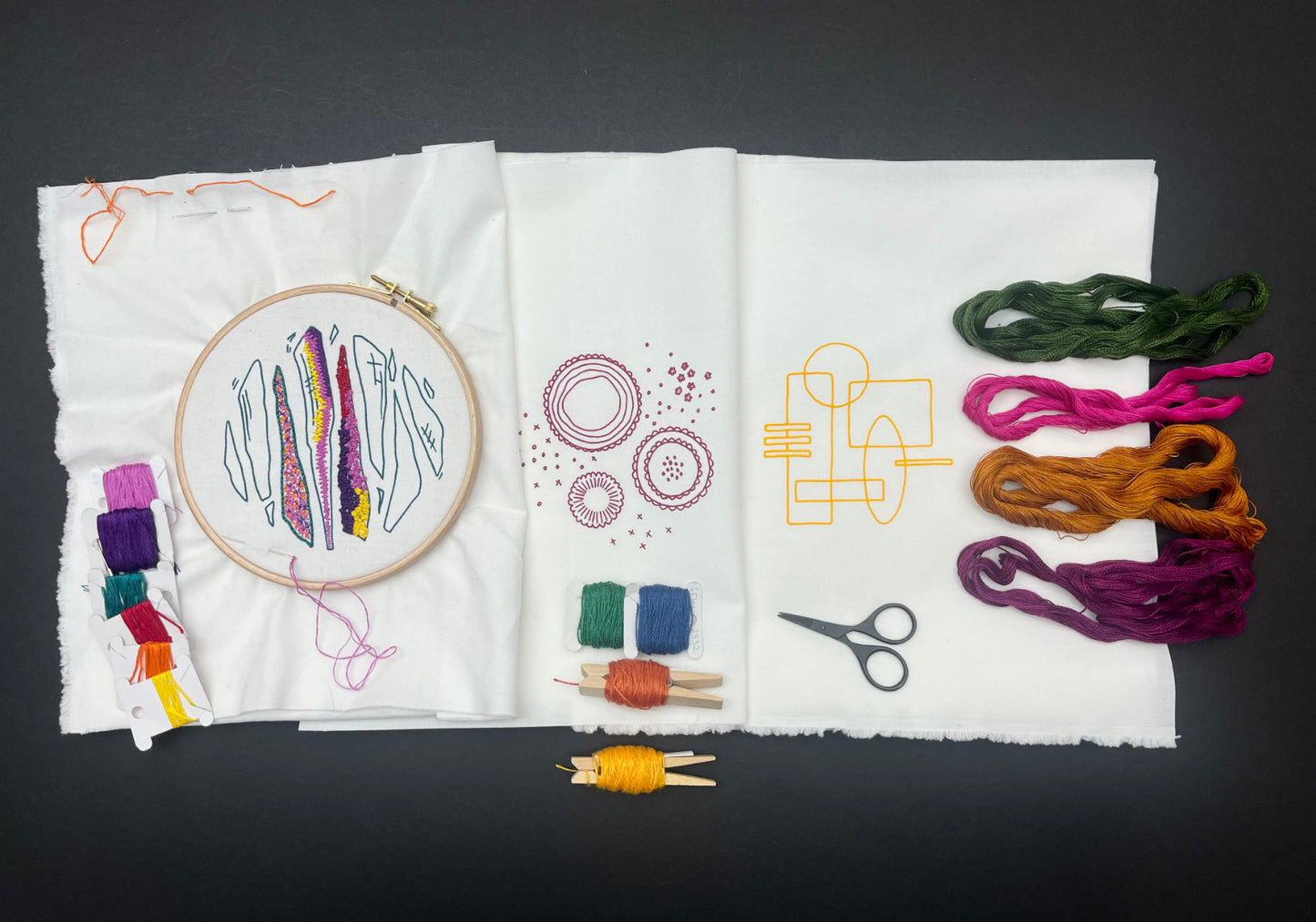 Midcentury in Yellow - Freestyle Embroidery Template