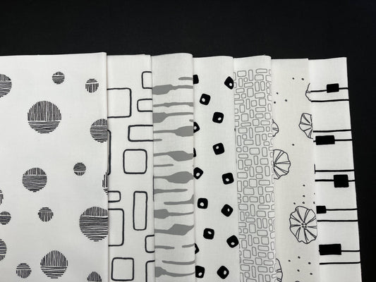 Pod Quilt Bundle of Cotton Fabric, Black - Grey