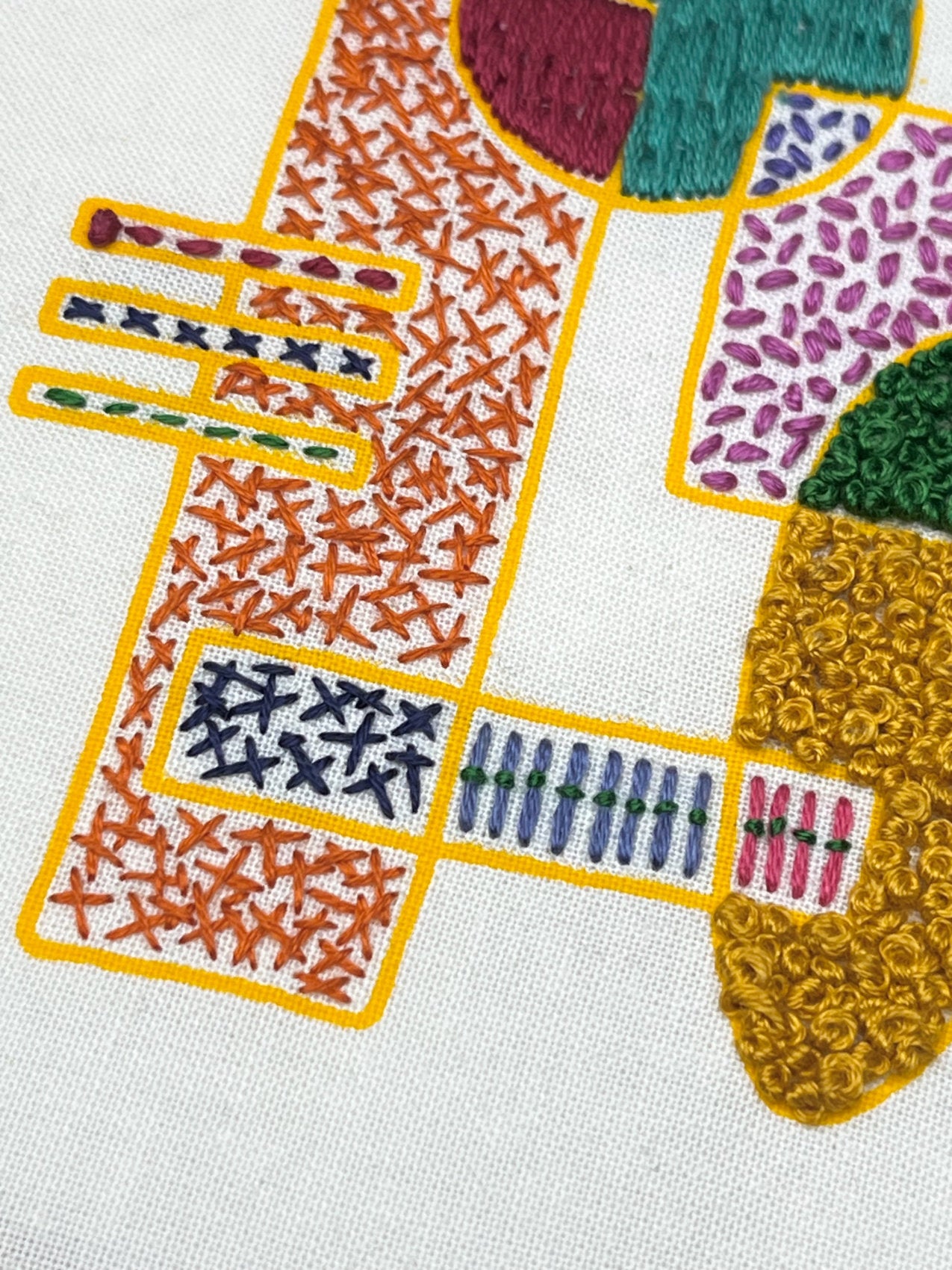 Midcentury in Yellow - Freestyle Embroidery Template