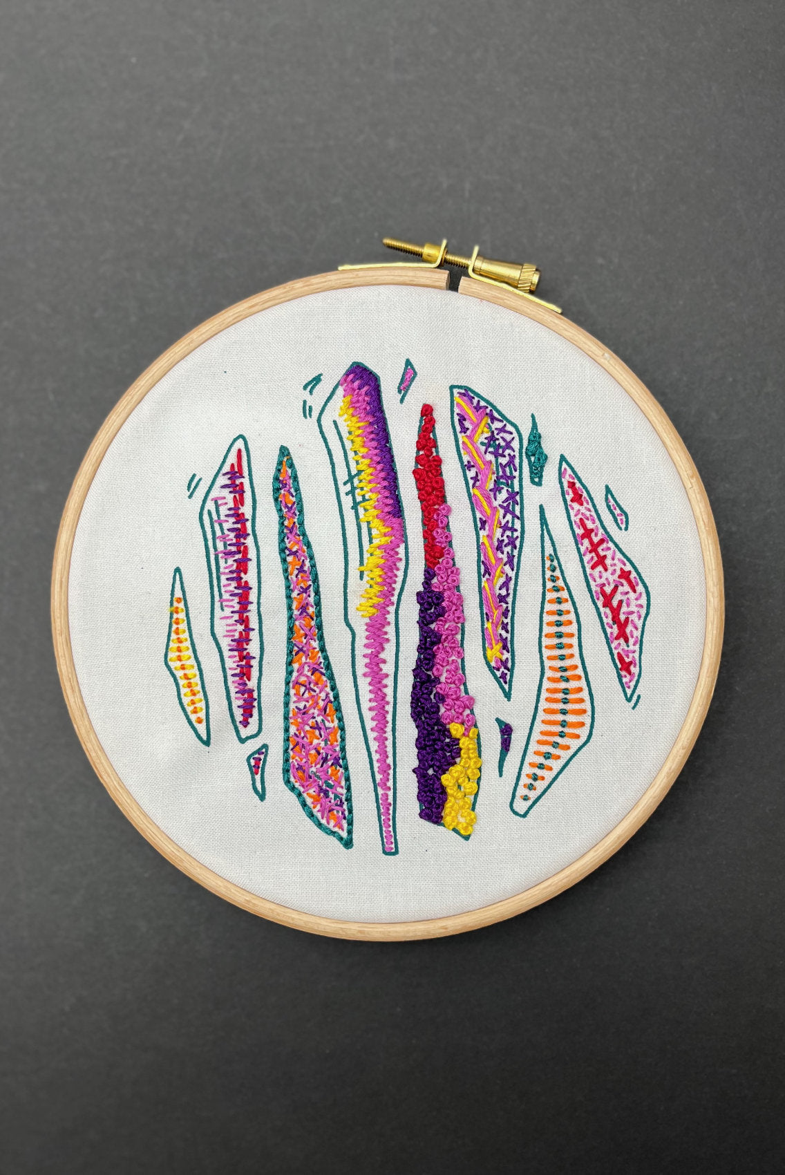 Shards in Teal - Freestyle Embroidery Template
