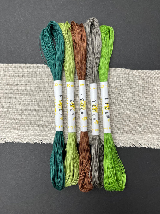fine linen thread, 5 skeins, Fm4b