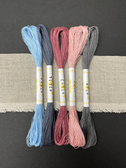 fine linen thread, 5 skeins, Fm4c