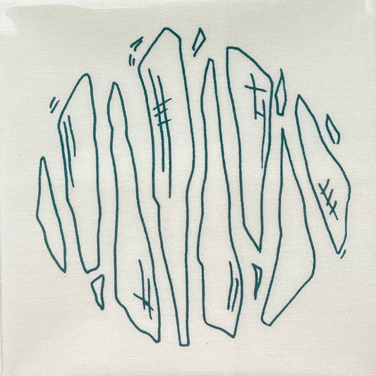 Shards in Teal - Freestyle Embroidery Template