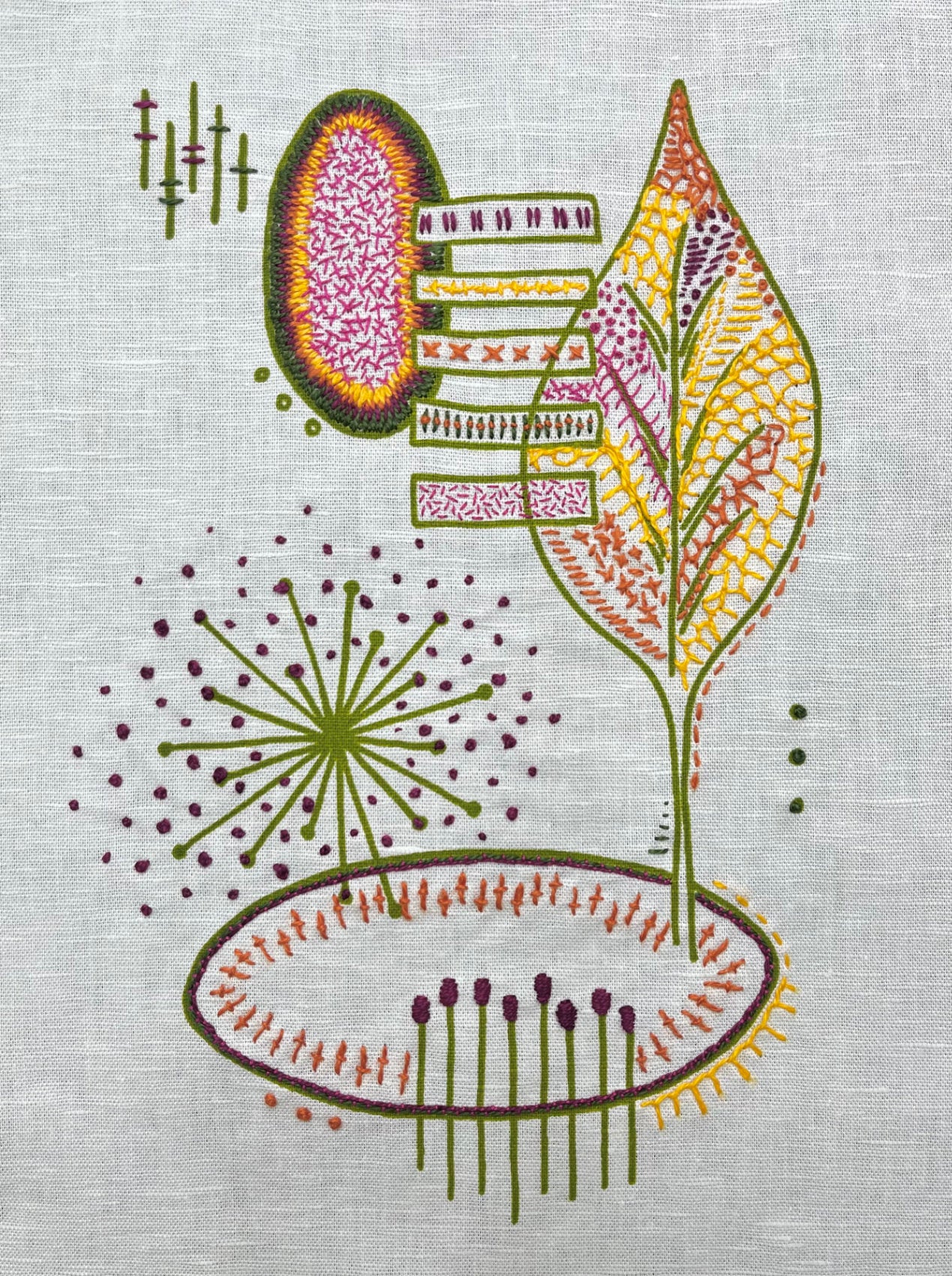 Freestyle Embroidery Pack - Leaf Print
