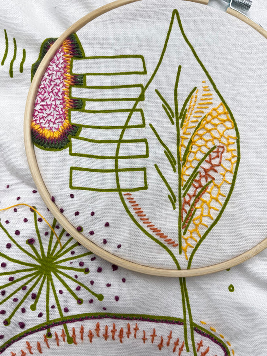 Freestyle Embroidery Pack - Leaf Print