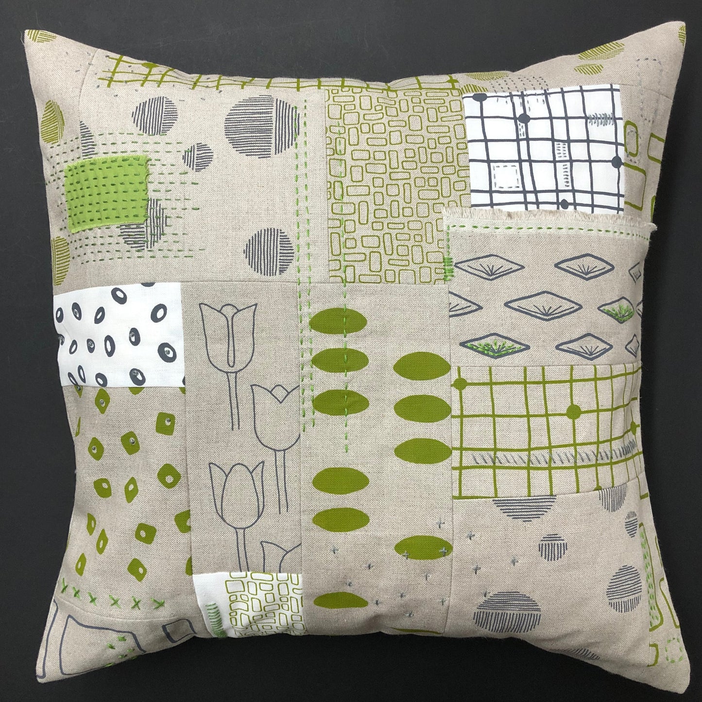 Slow Stitching Linen Cushion Kit